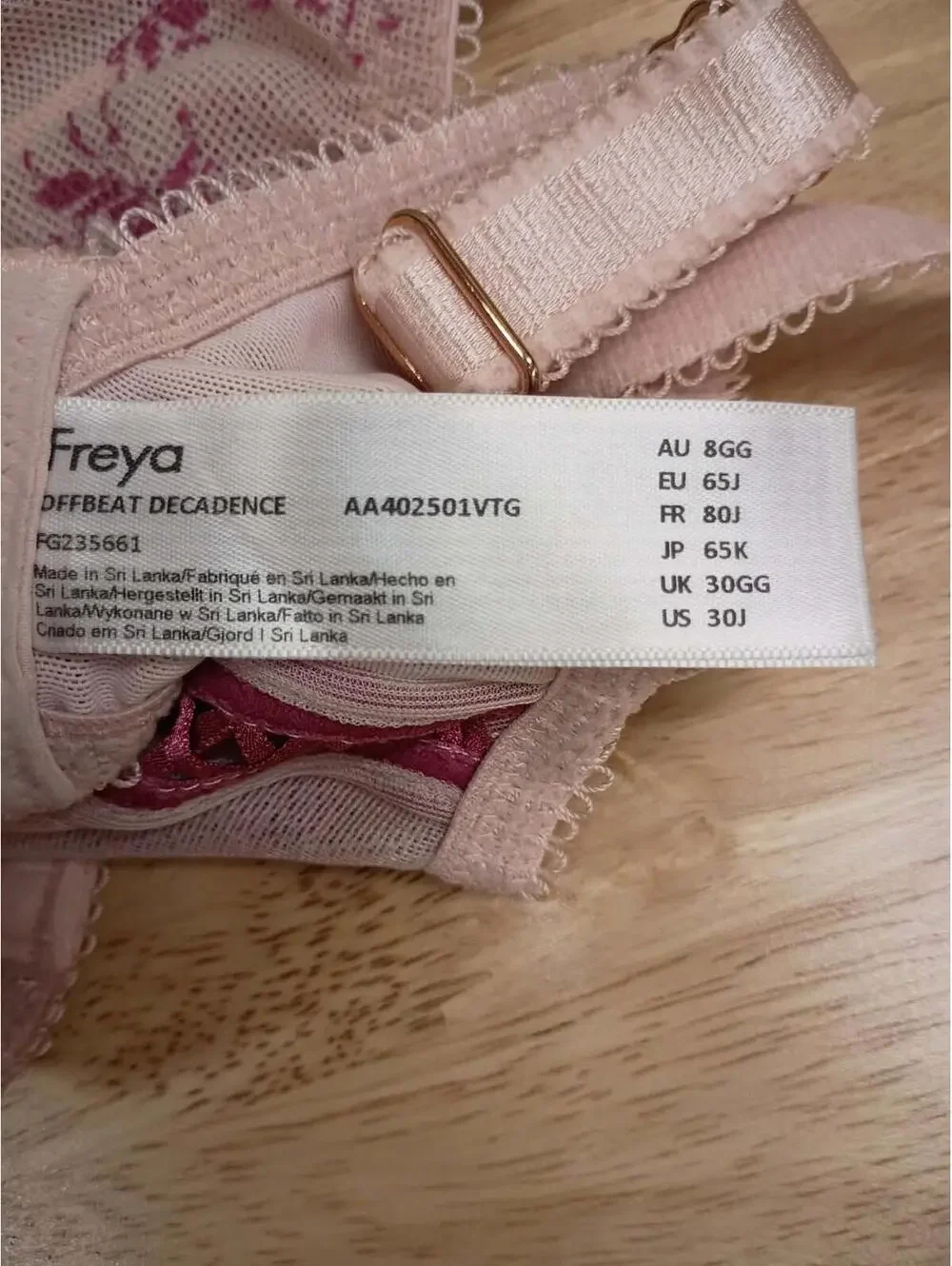 FREYA OFFBEAT DECADENCE UNDERWIRE SIDE‑SUPPORT BRA SIZE 30J